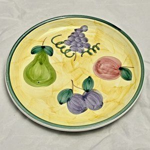 Caleca Frutta Fruit Pattern 8 1/8" Ceramic Salad Plate, Disco'd, EUC